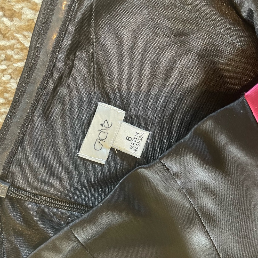 Cache Satin Pink & Red Colorblock Strapless Knee … - image 4